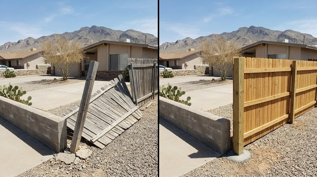 Why El Paso Fences Lean: Sun-Cracked Footings, Caliche Soil and the Right Fix